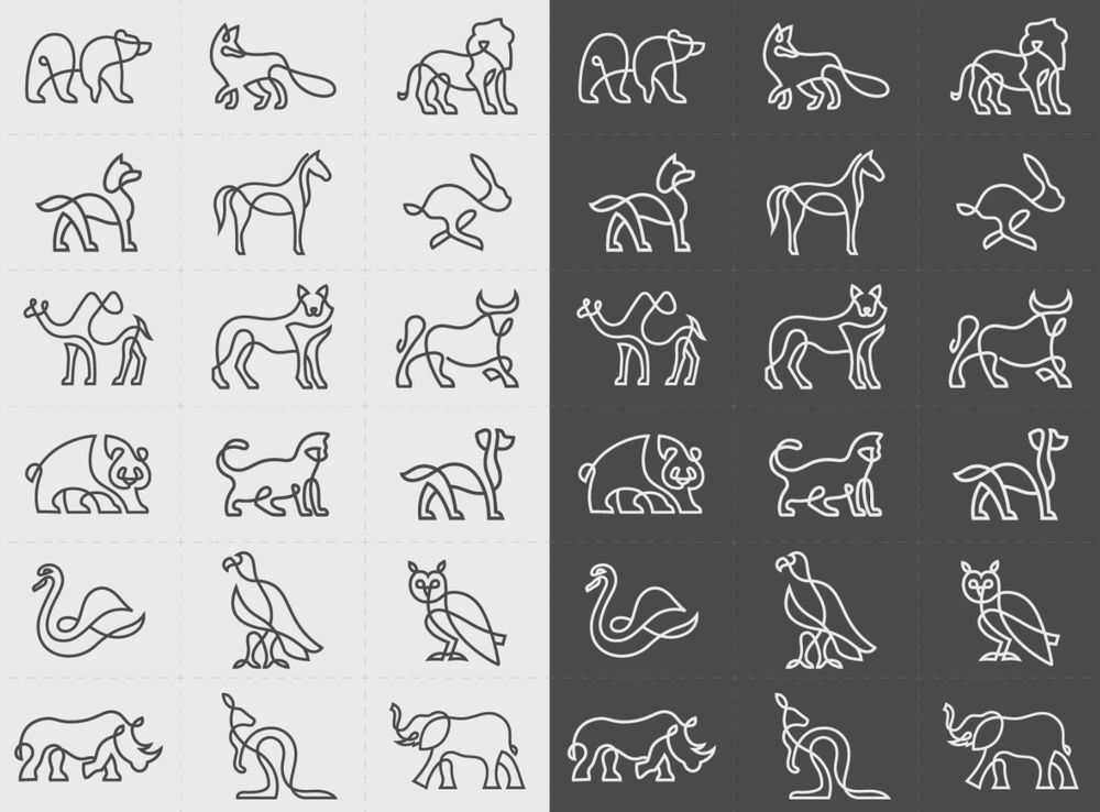 One line animals