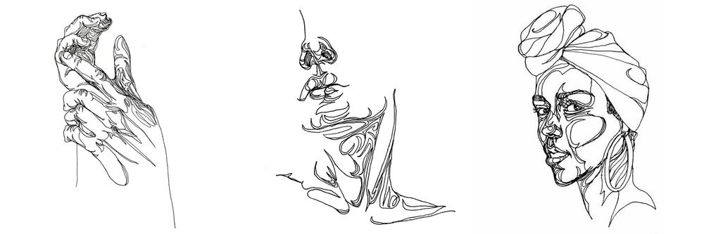 Artistic one line art images