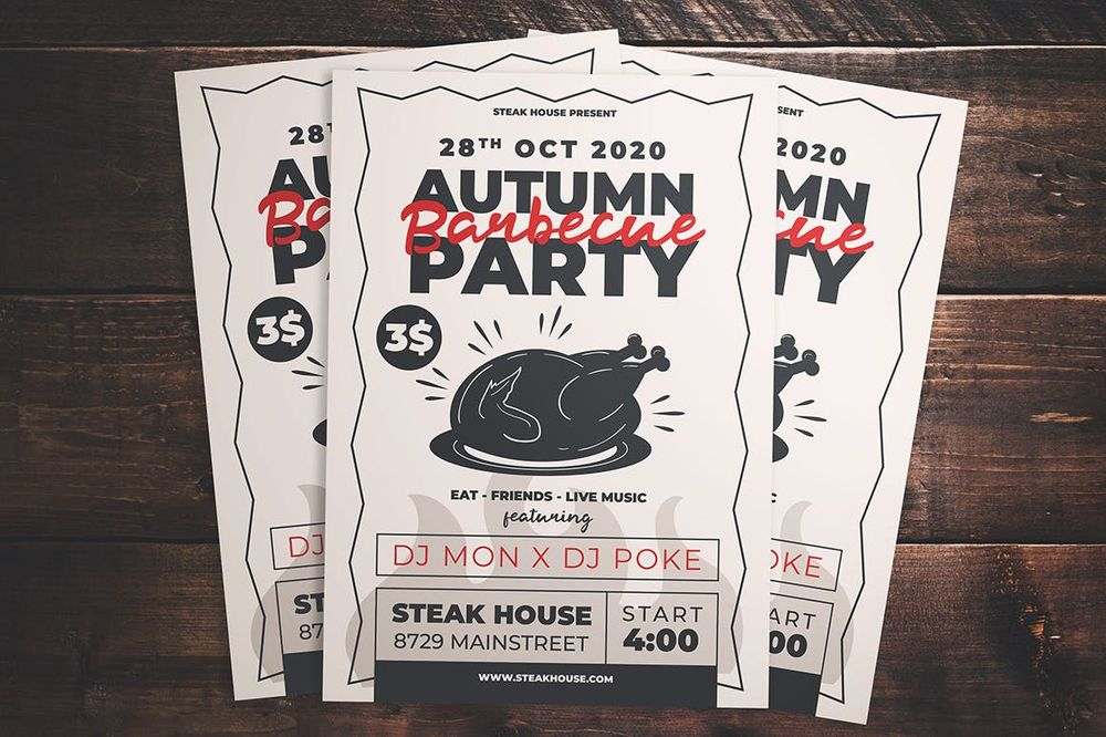 An autumn bbq party flyer deaign