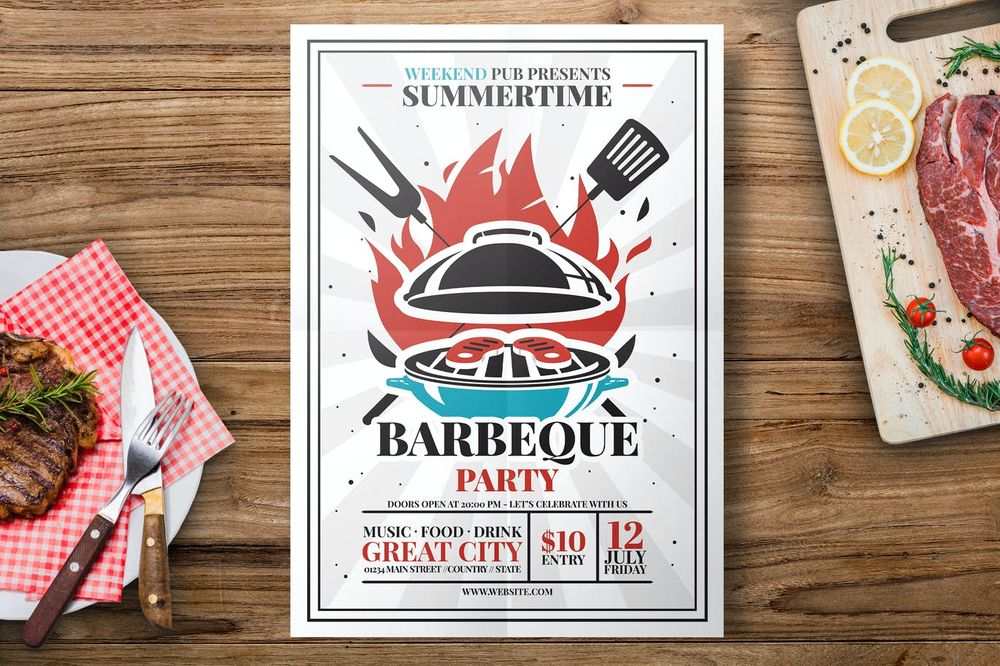 A babeque grill flyer design