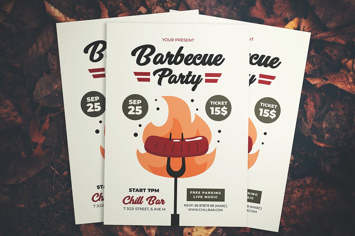 A barbecue party flyer template