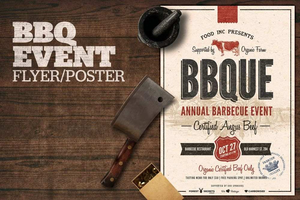 A bbq event flyer poster template