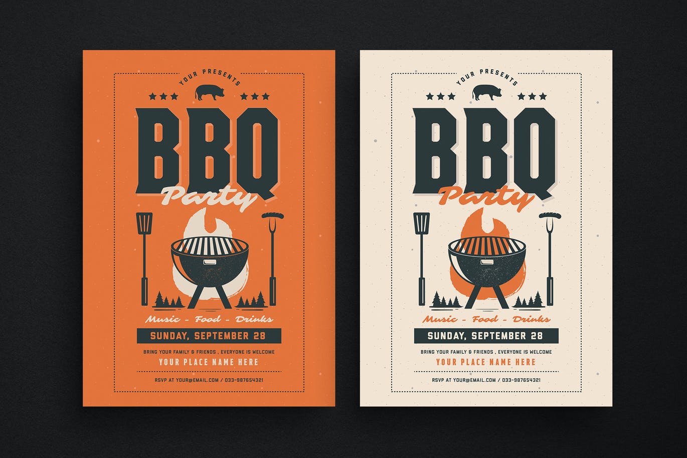 A bbq event party flyer template