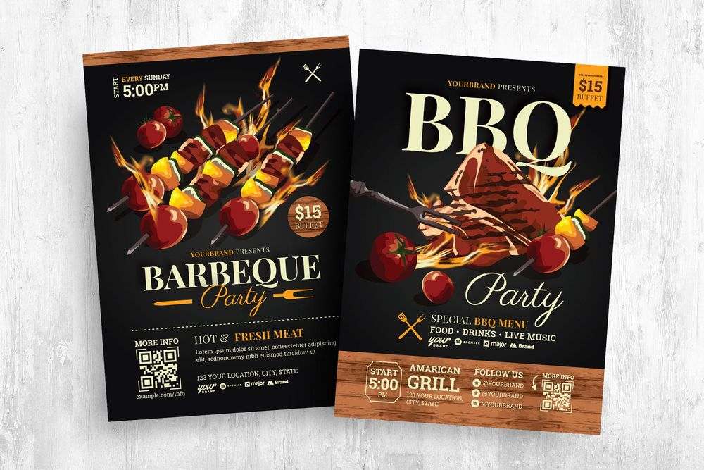 A bbq party flyer poster