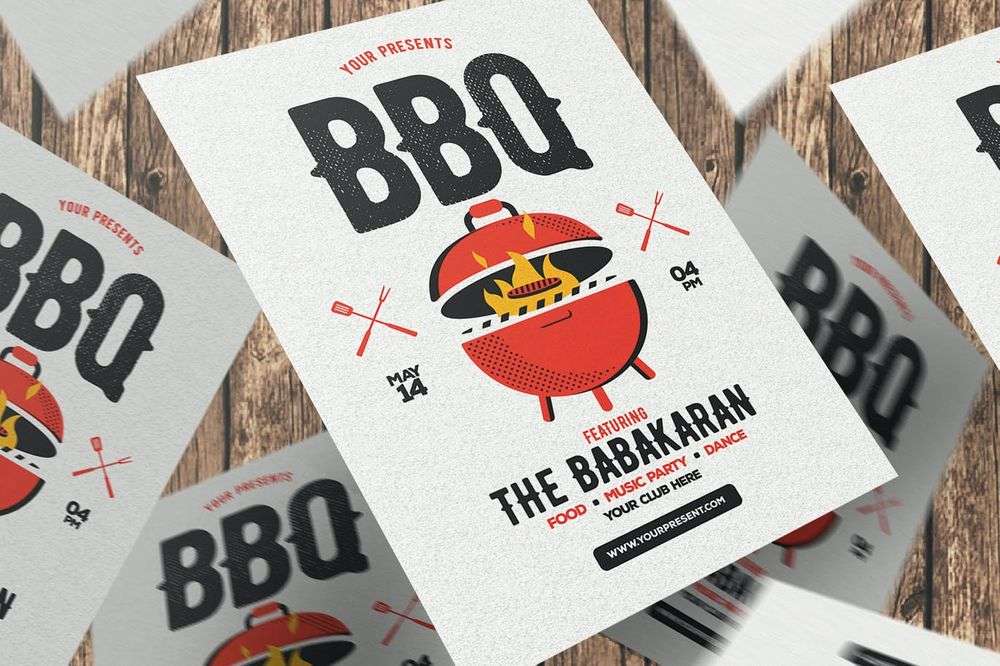 A bbq party flyer template