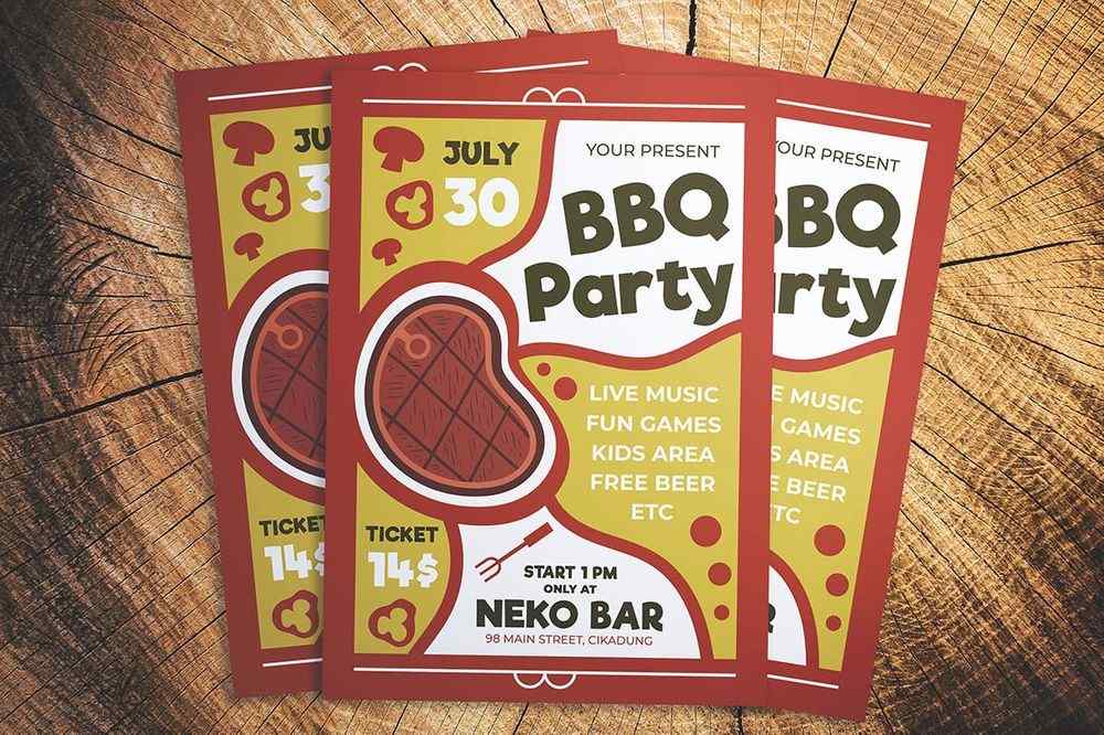 A bbq party flyer template