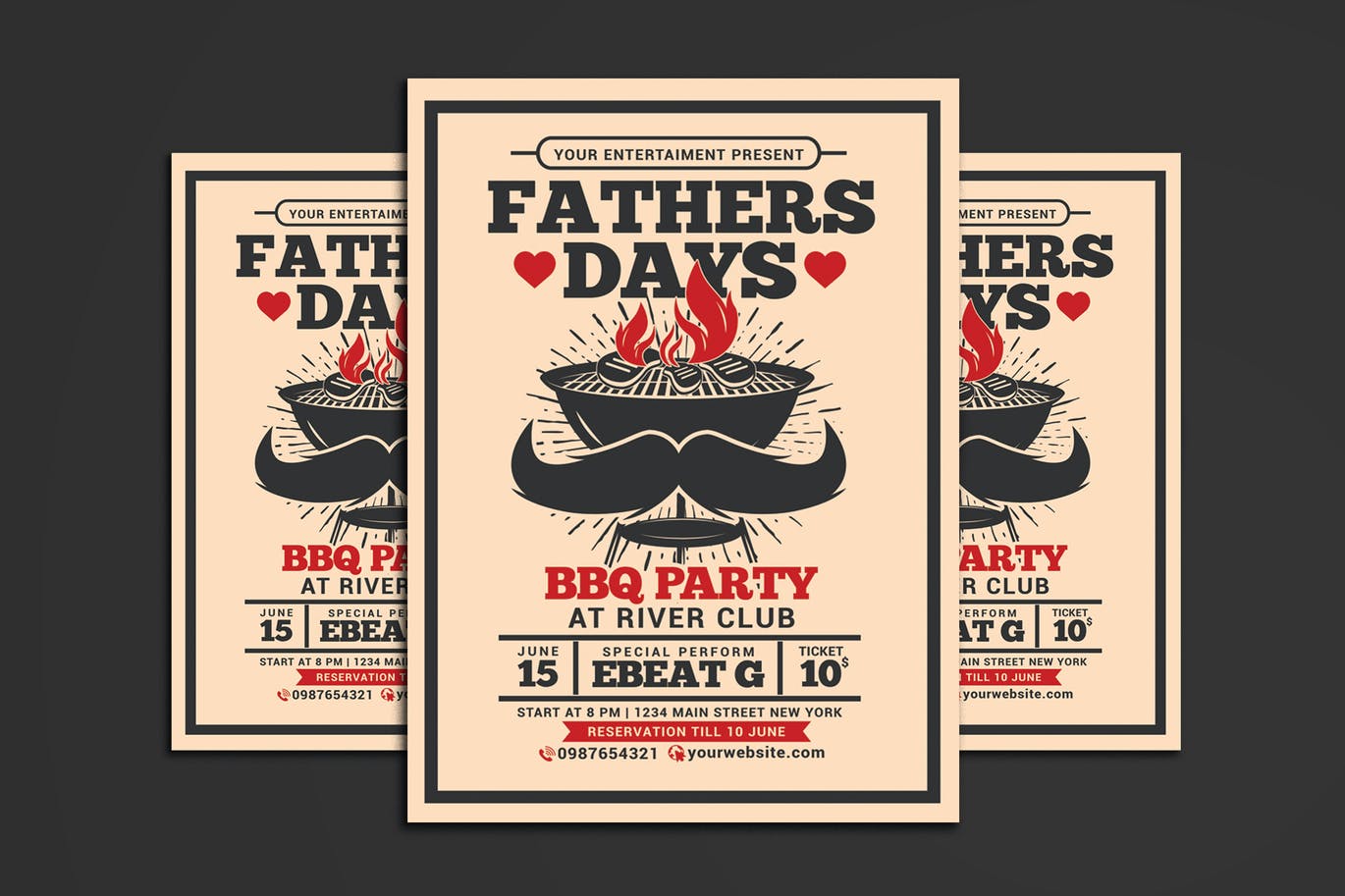 A fathers day bbq party flyer