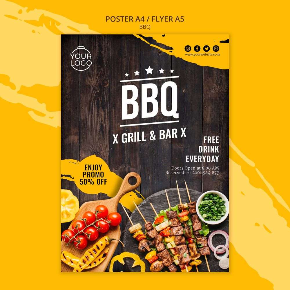 A free flyer template with bbq cencept