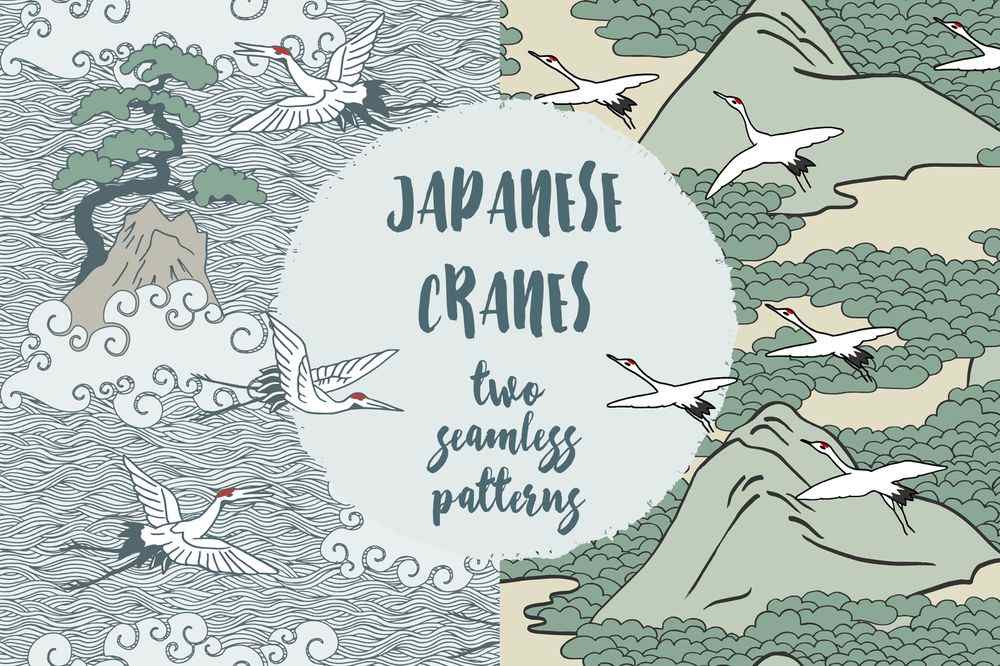 Two japanese seamless patterns