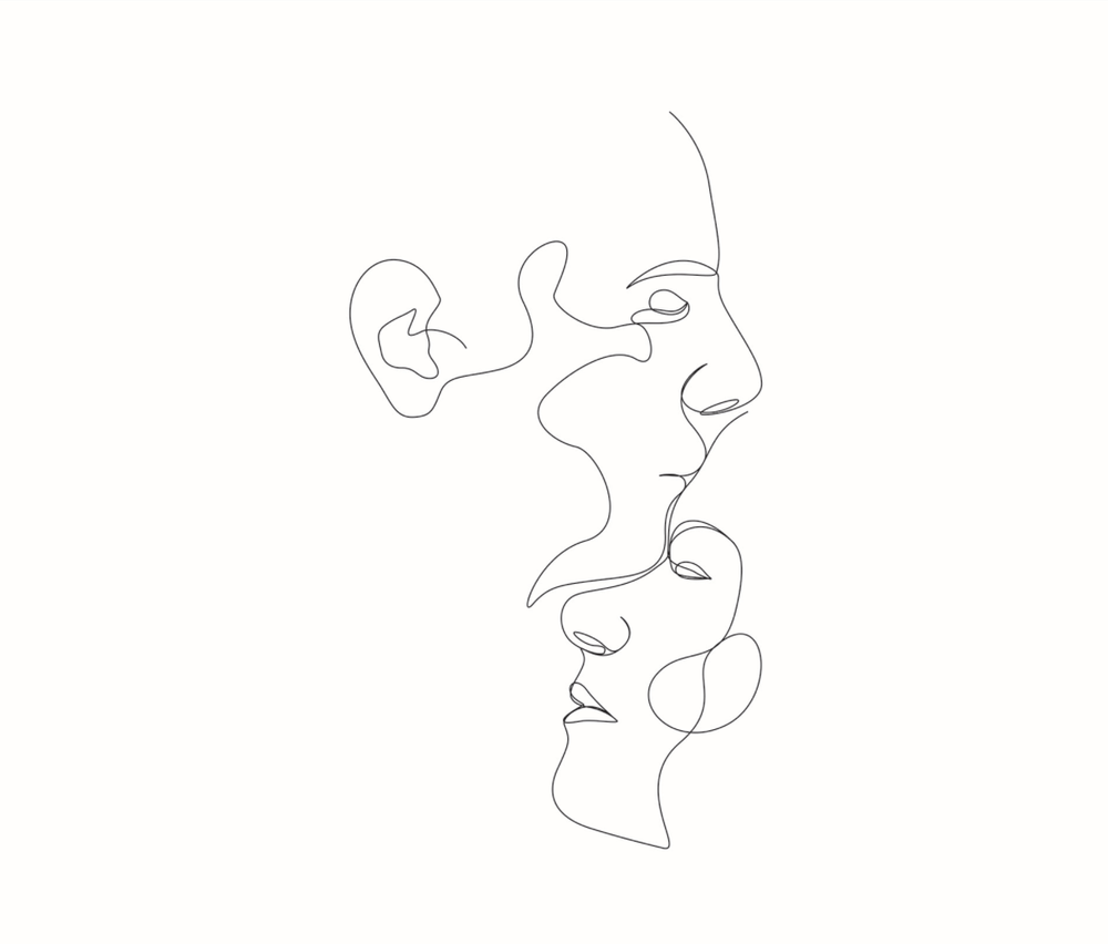 A couple one line art