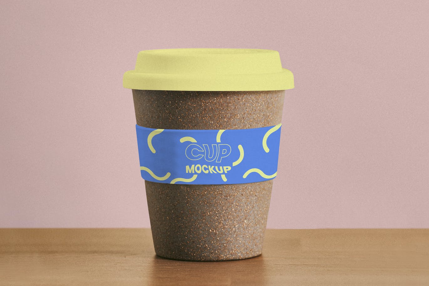 A cork reusable coffee cup mockups