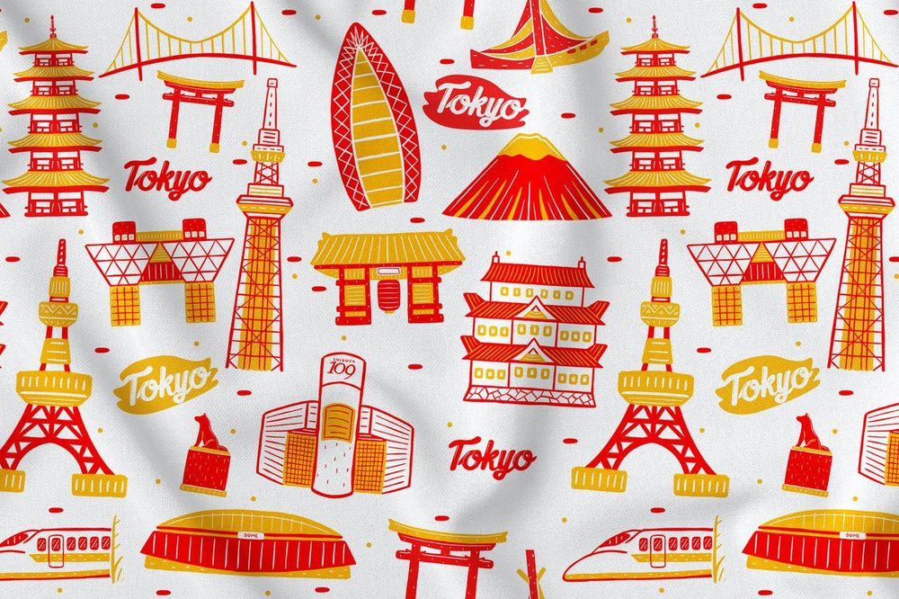 A tokyo seamless pattern