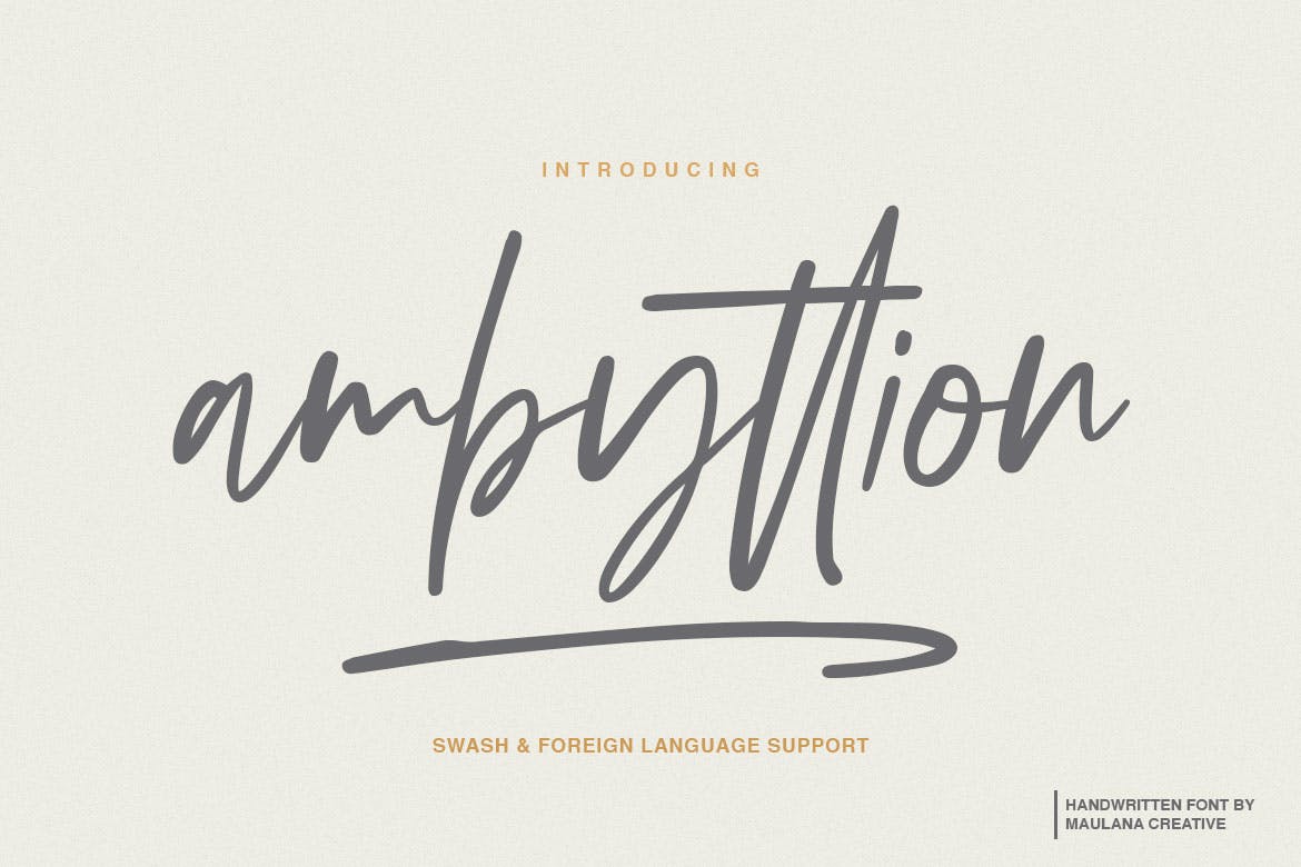 A swash handwritten font