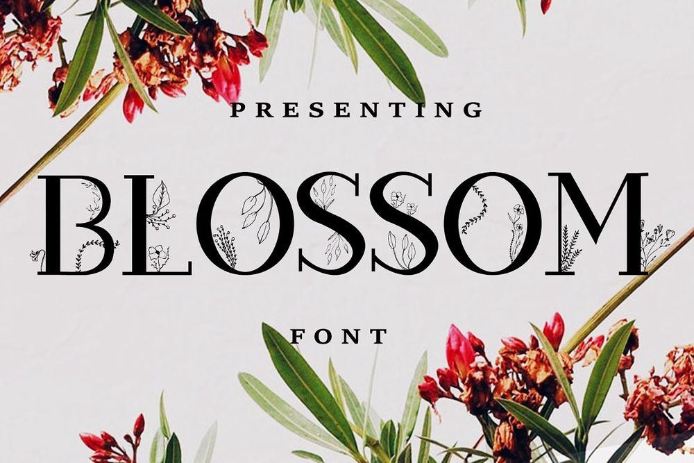 A flower display font