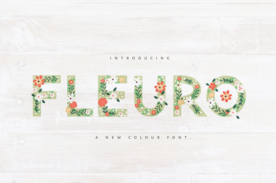 A flower decorative colour font