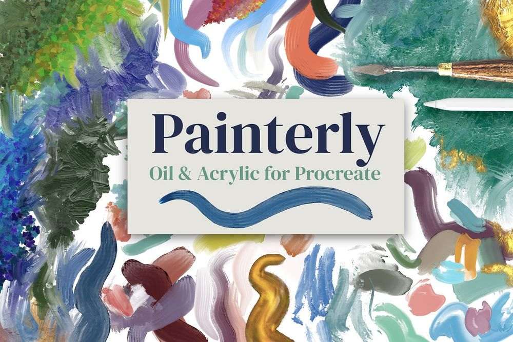 Oil and acrylic paint brushes for Procreate