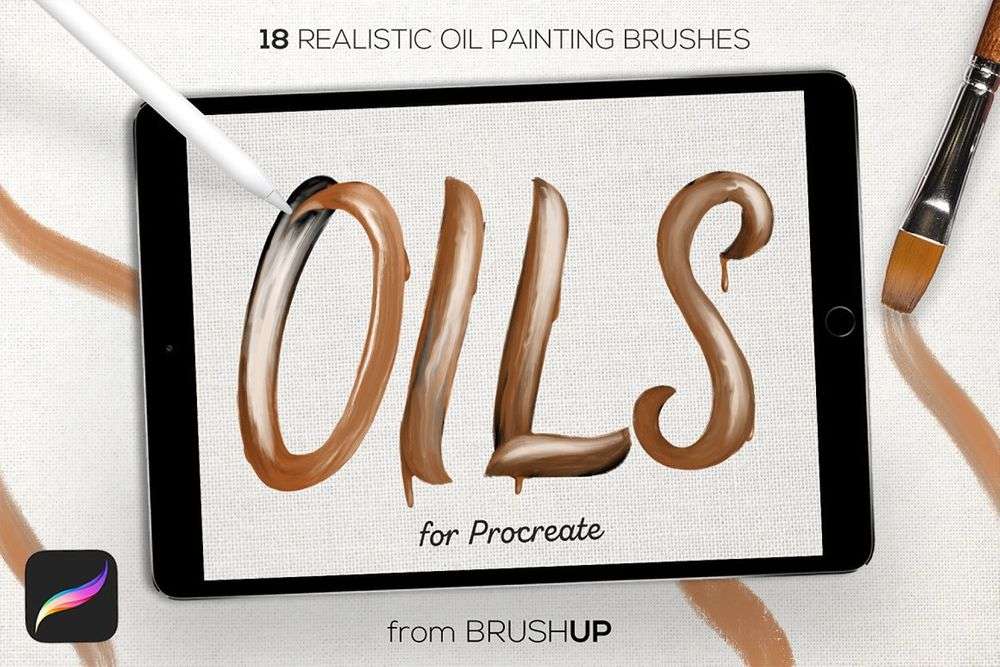 18 realistic oil painting brushes for Procreate