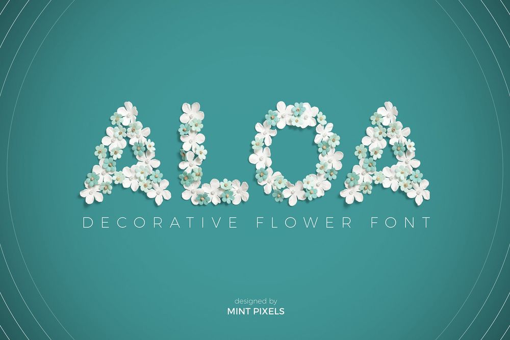 A decorative flower font