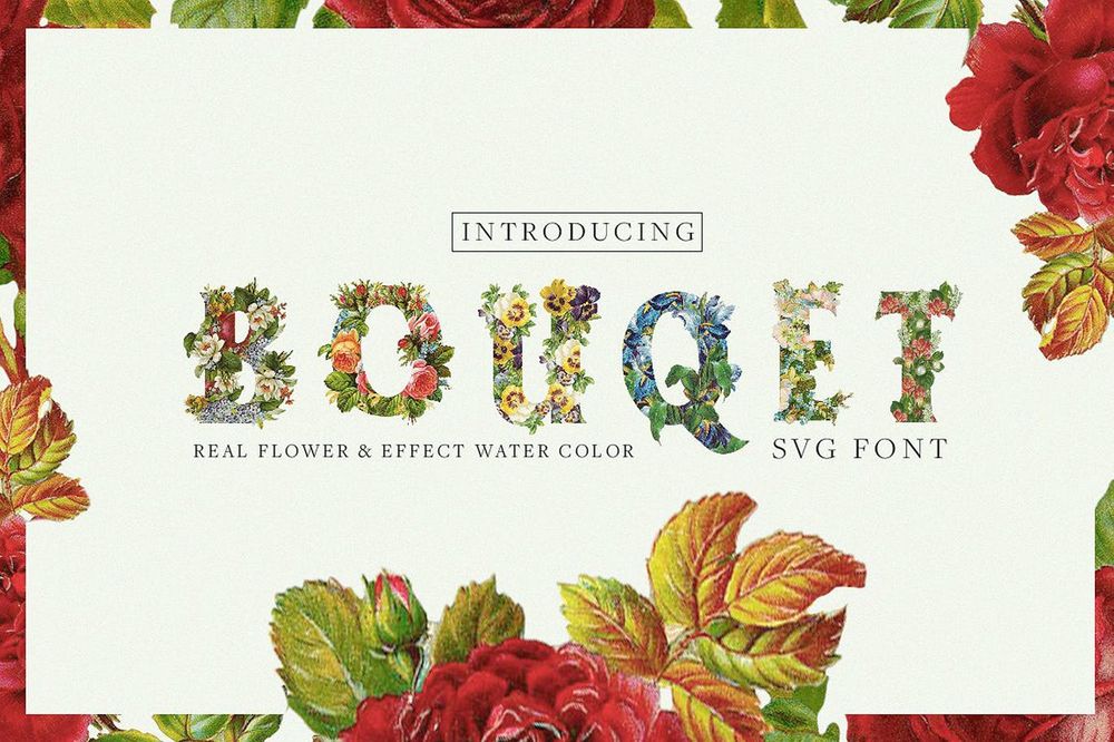 A flower watercolor svg font