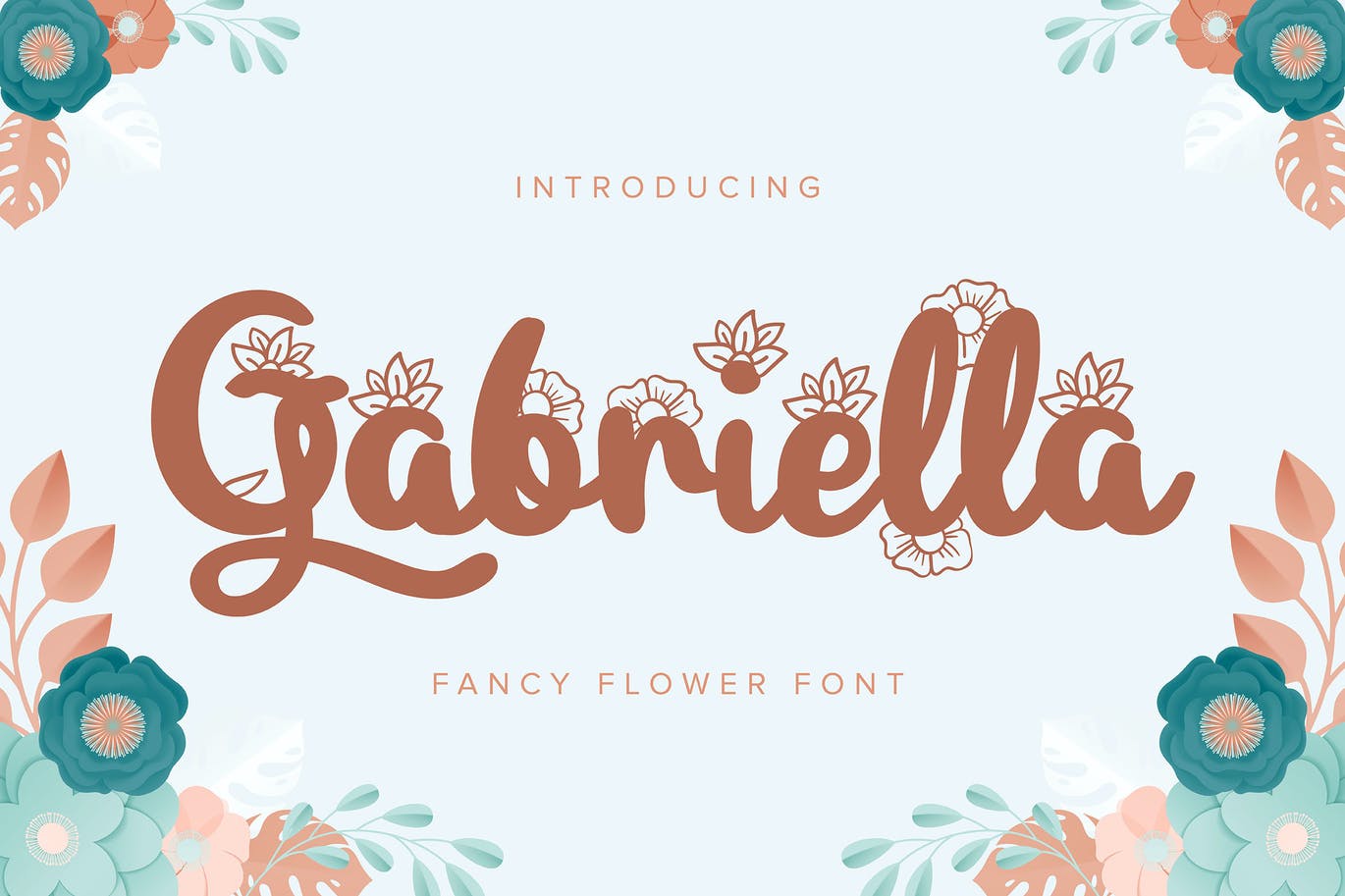 A fancy flower font