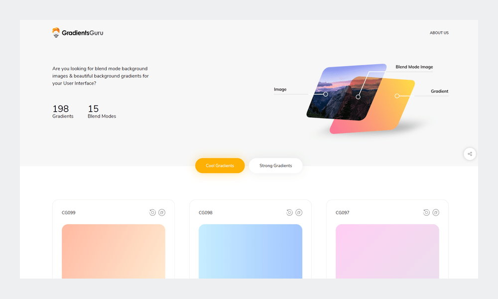 Gradient backgrounds for UI interface