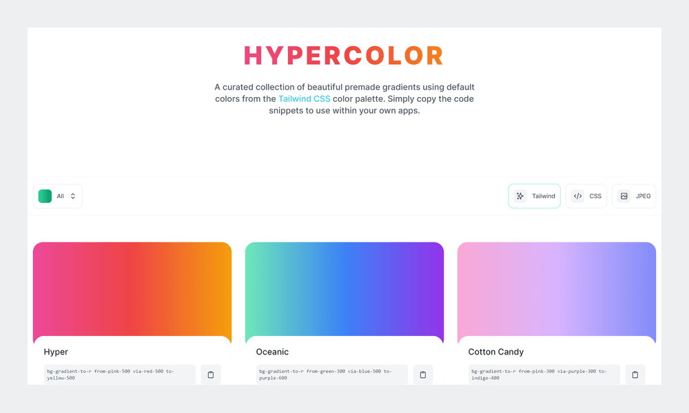 A collection of beautiful premade gradients