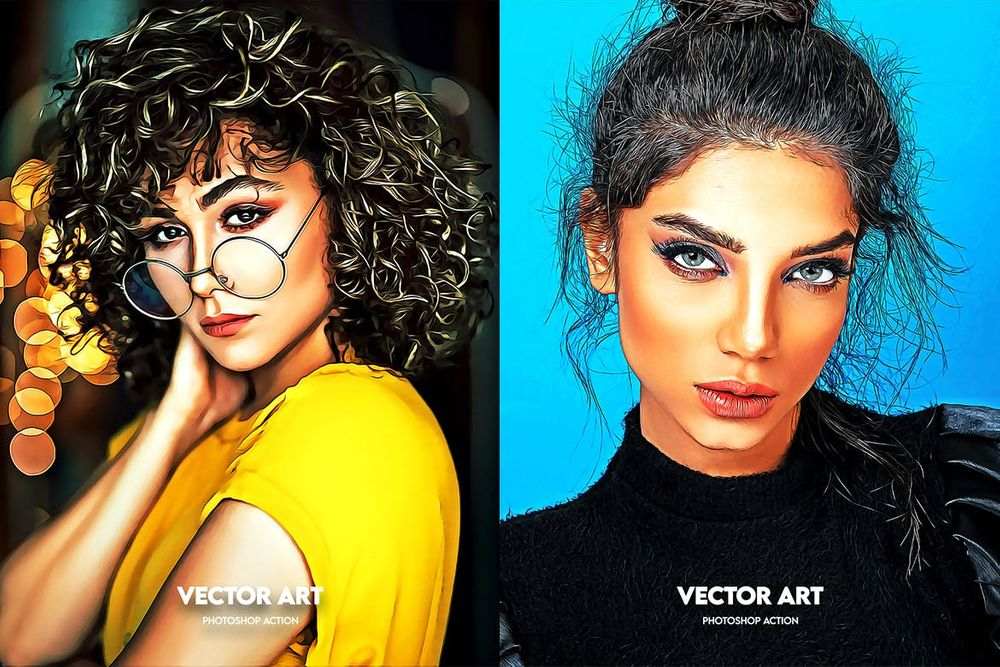 A cartoon vector art photoshop actions