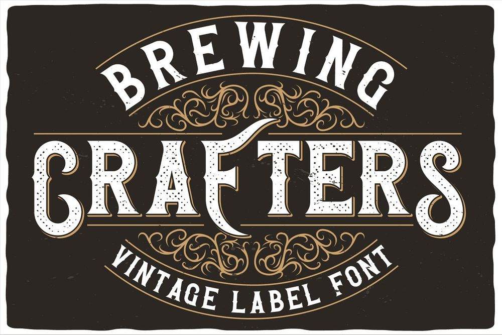 A vintage label font