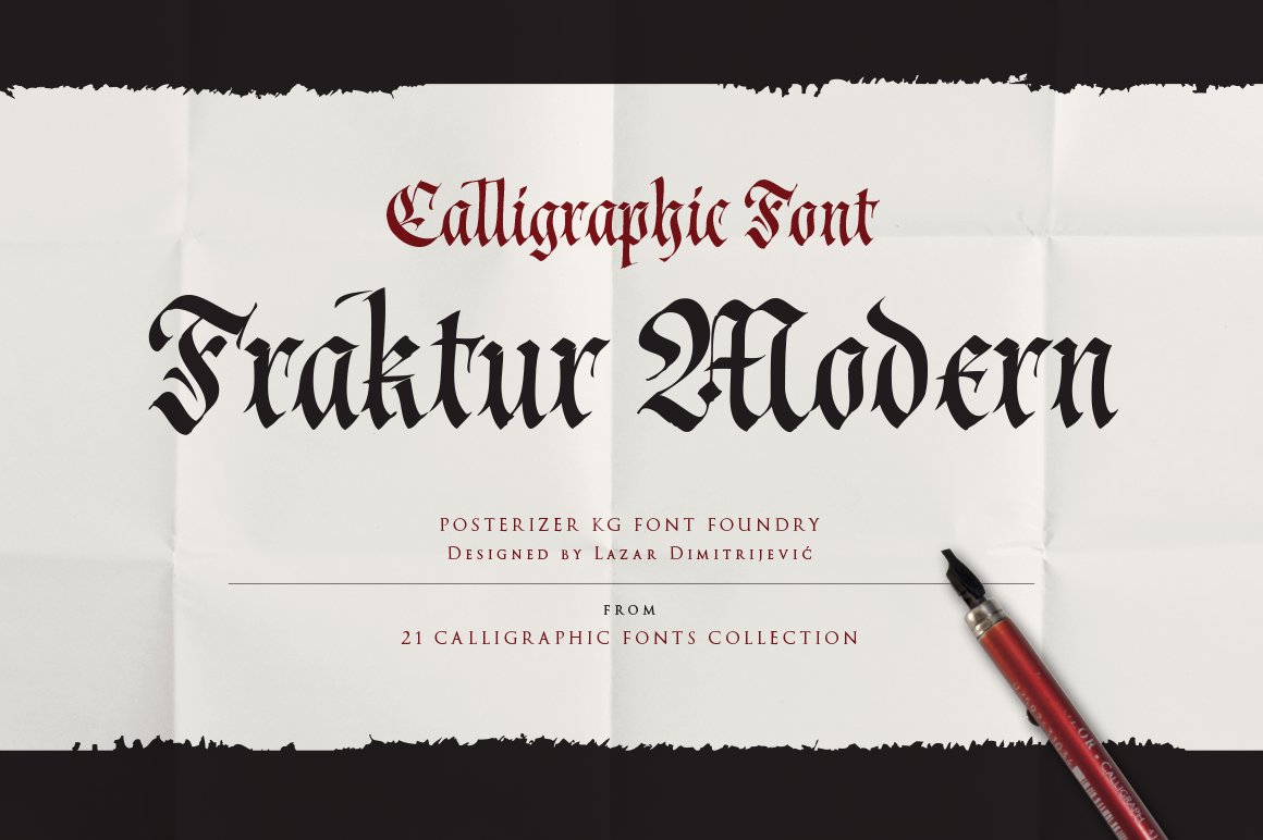 A calligraphic tattoo style font