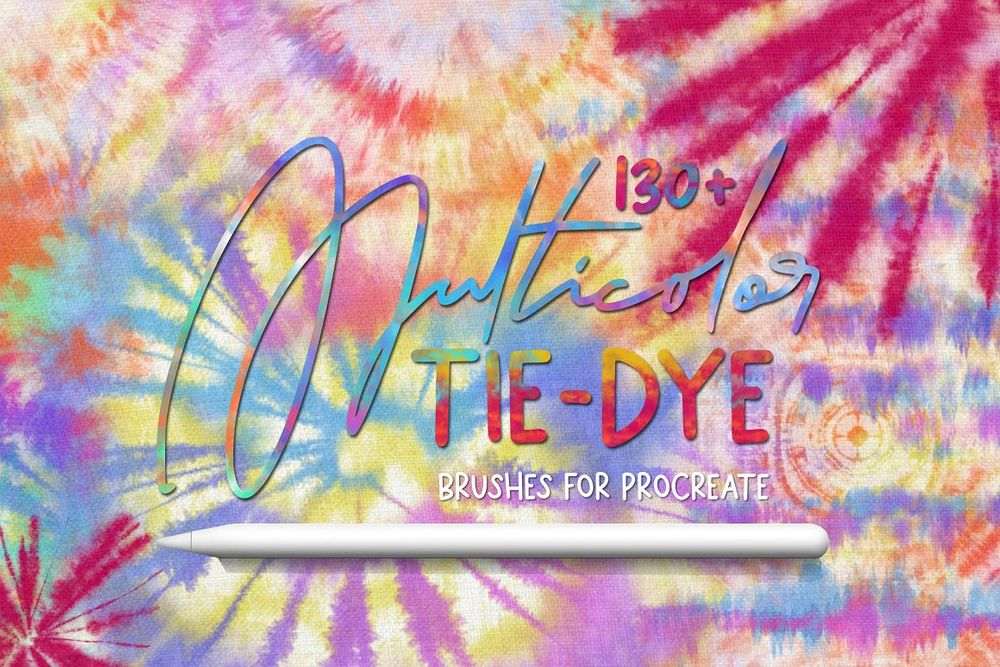 A multicolor rie dye brushes for procreate