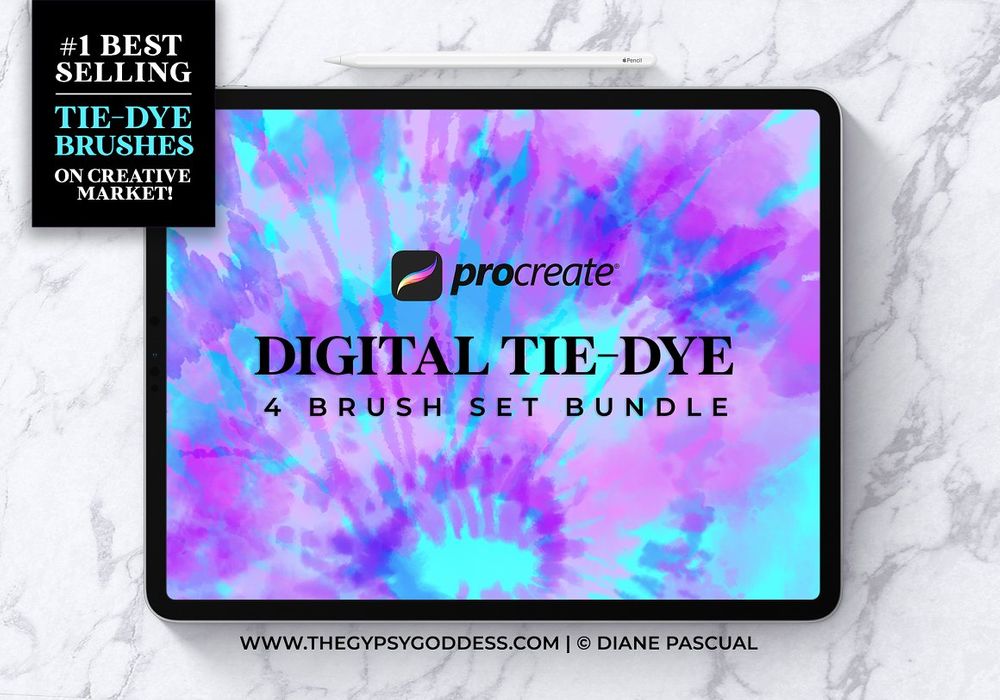 A tie dye brush stamp bundle for procreate