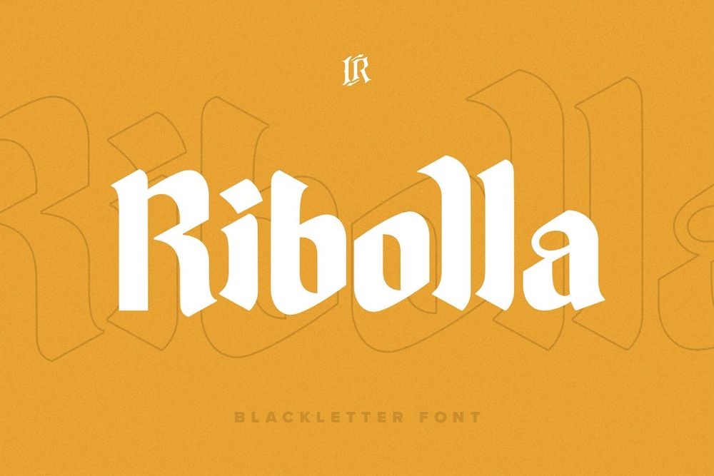 A blackletter display typeface