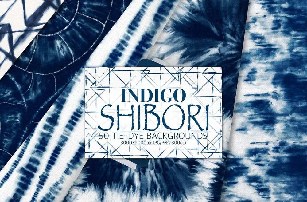 An indigo shibori tie dye brushes for procreate