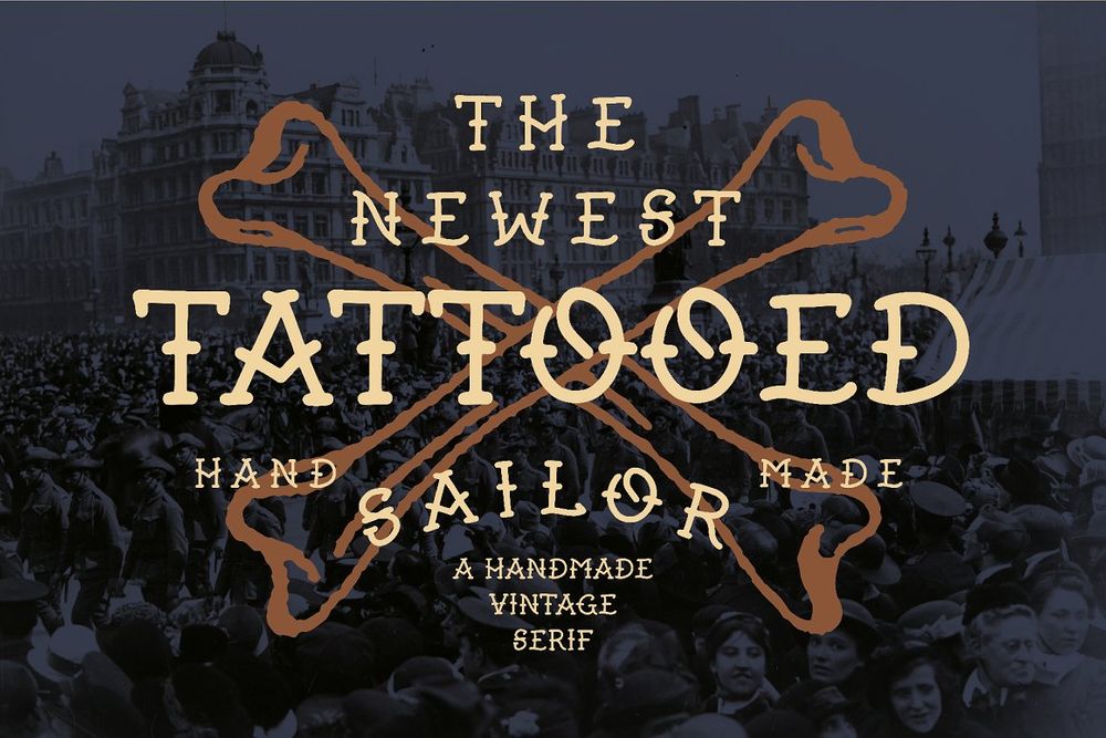 A tattoo salor handmade vintage typeface
