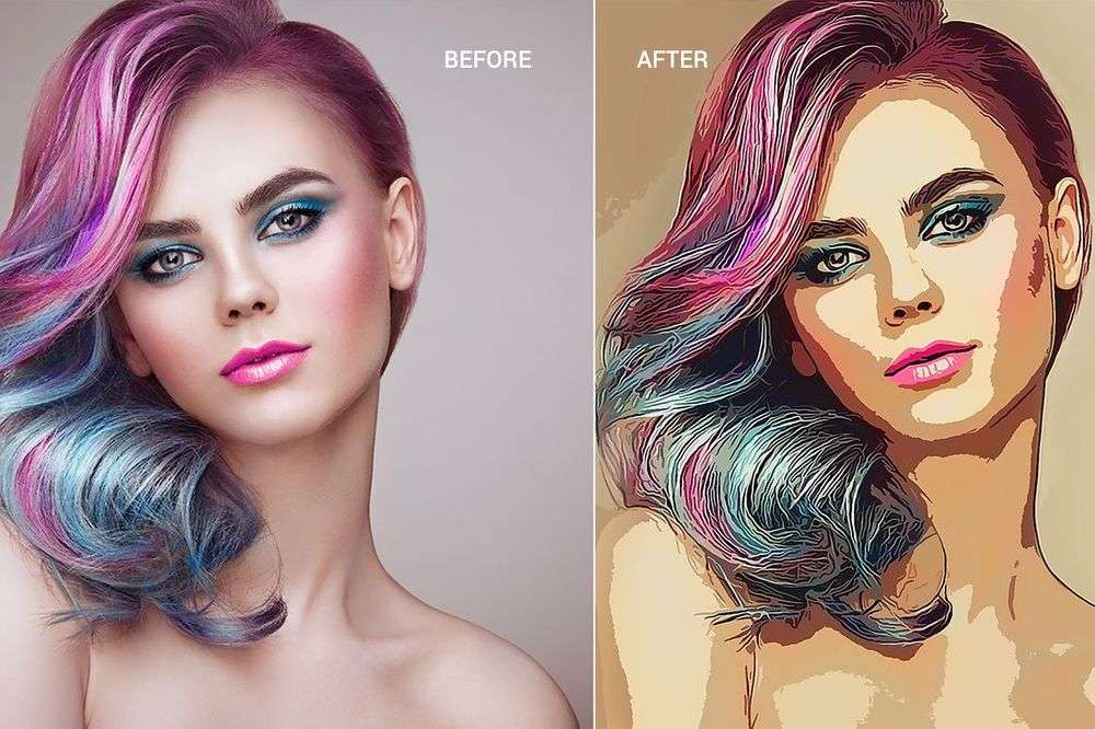 A vector art sketch photoshop action