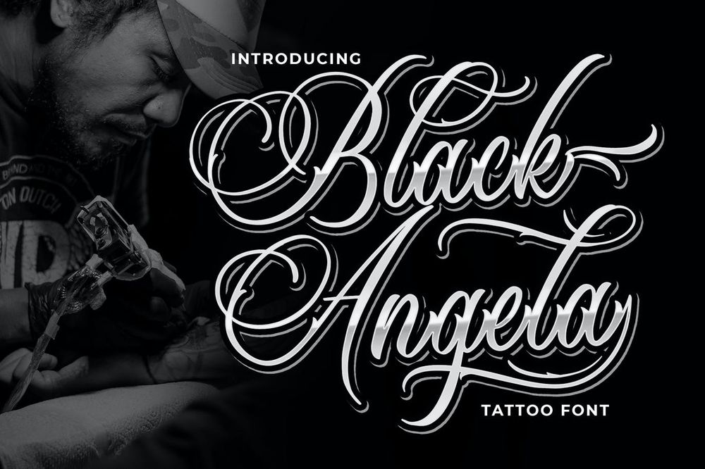 A powerful tattoo font