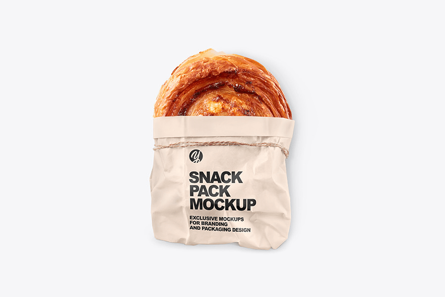A bun in paper bag mockup