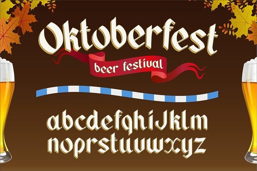 A true octoberfest style font