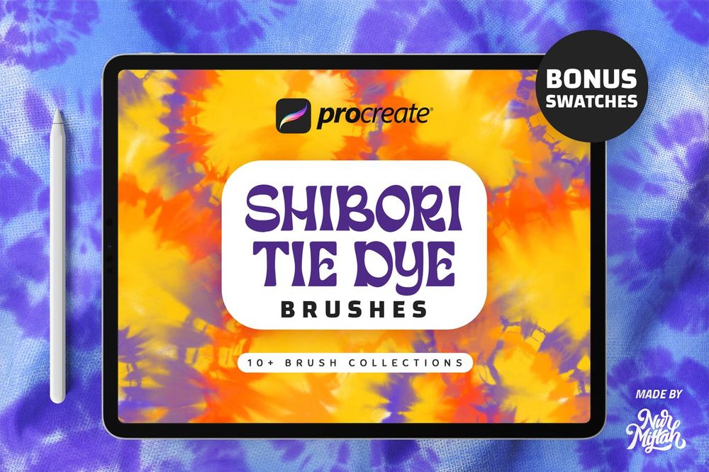 A shibori tie dye brushes for procreate