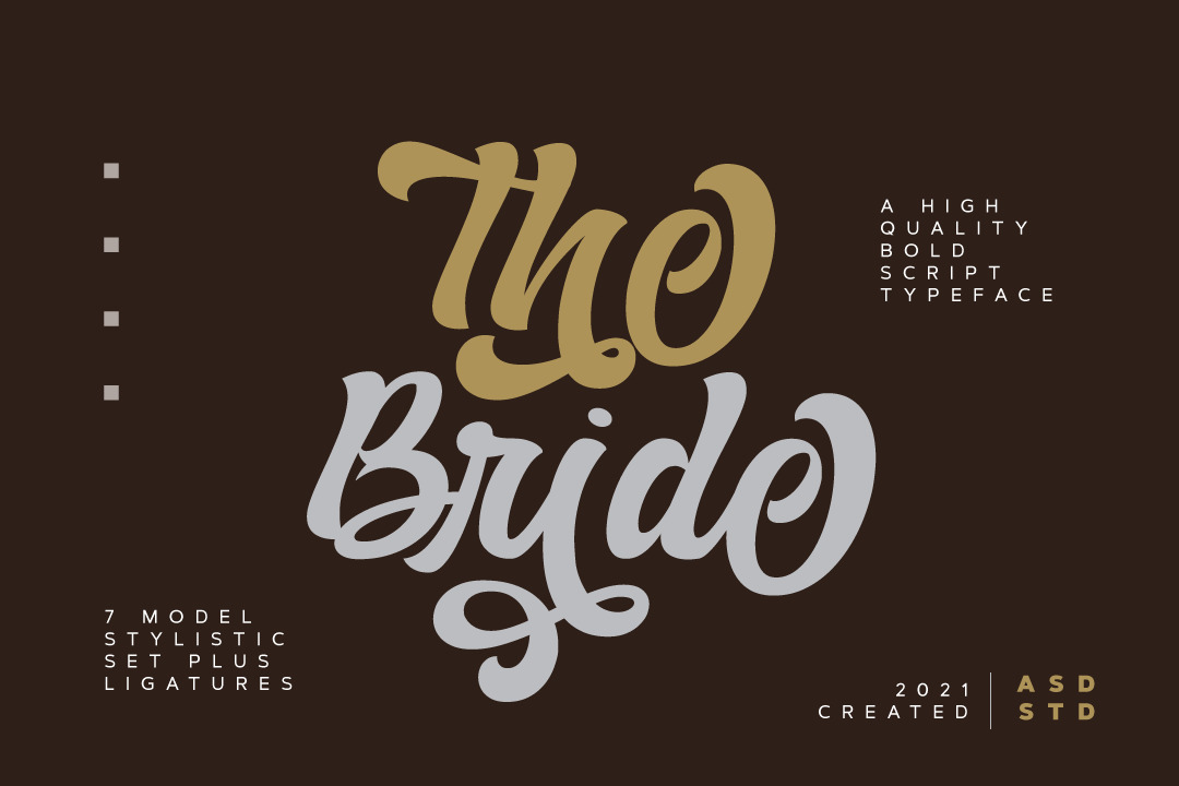 A bold script font