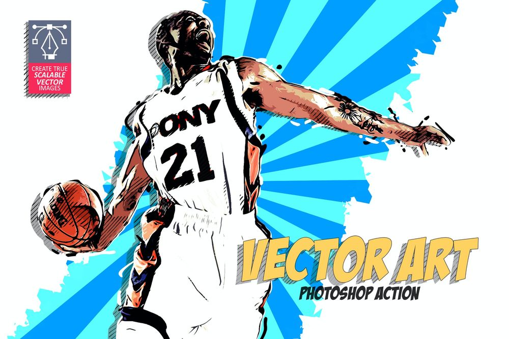 A vector art photoshop action