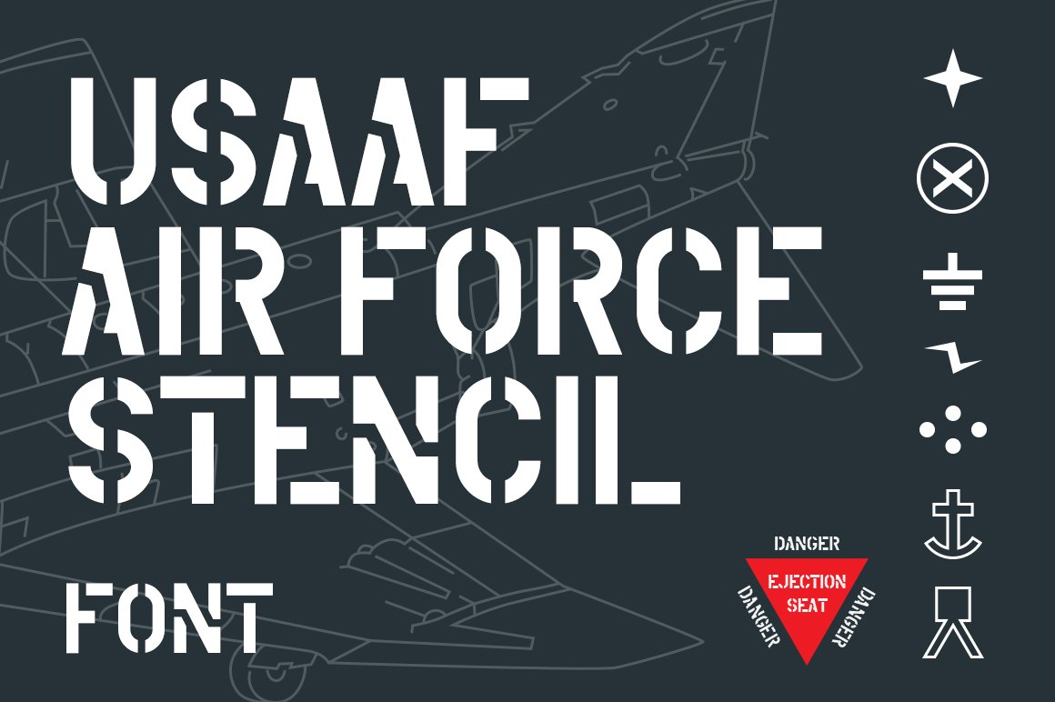 An air force stencil font