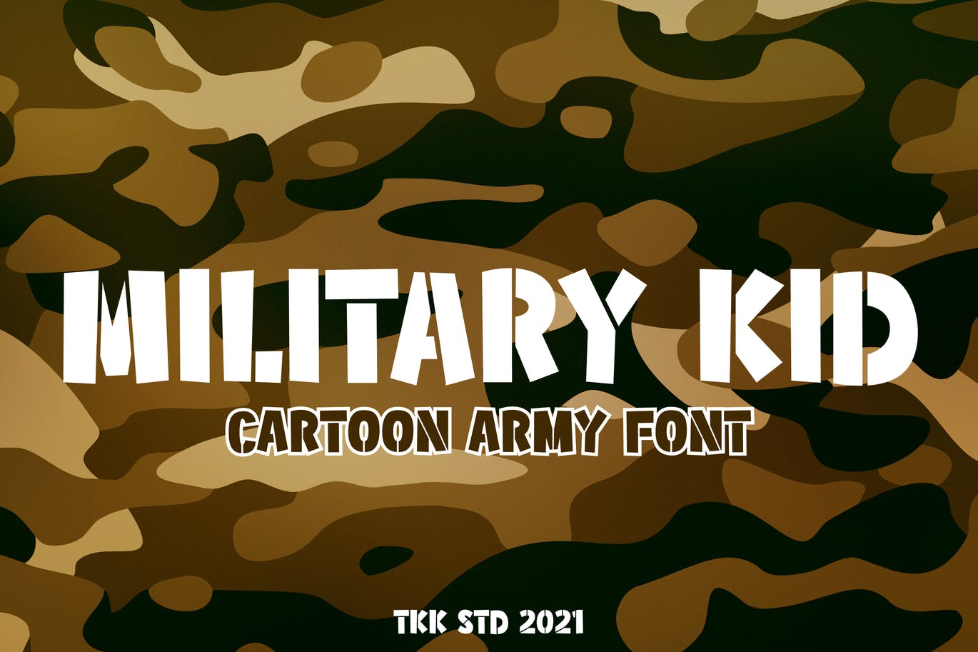 A military cartoon font