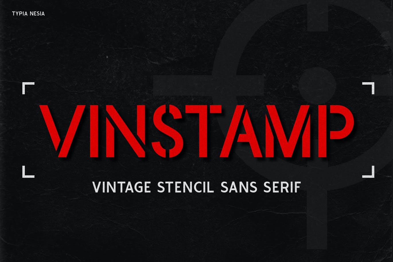 A vintage stencil sans serif font