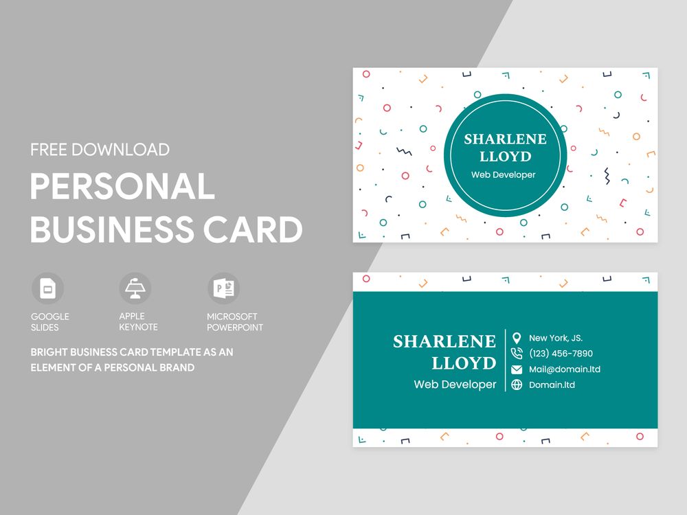 Personal business card free download