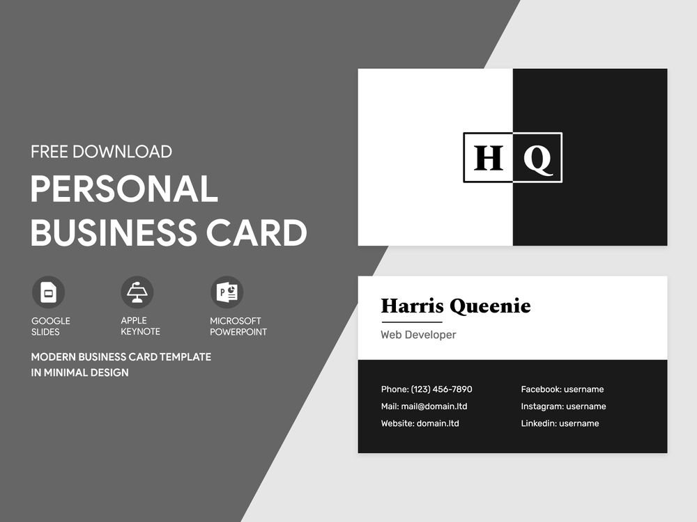 Free business card to download