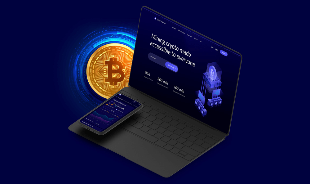 A cryptocurrency website design example