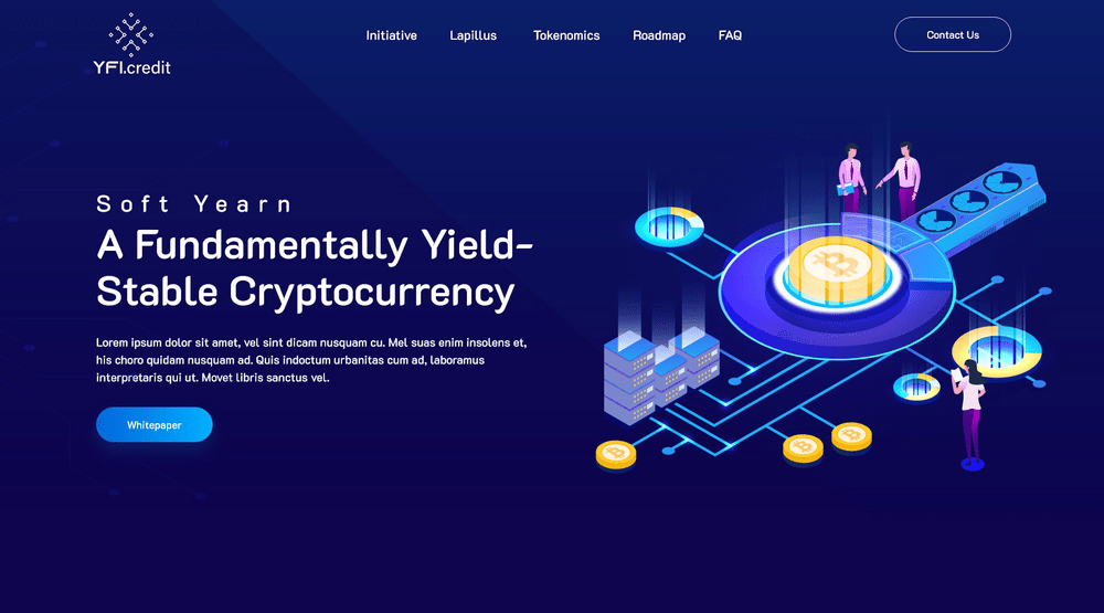 A cryptocurrency dark website design