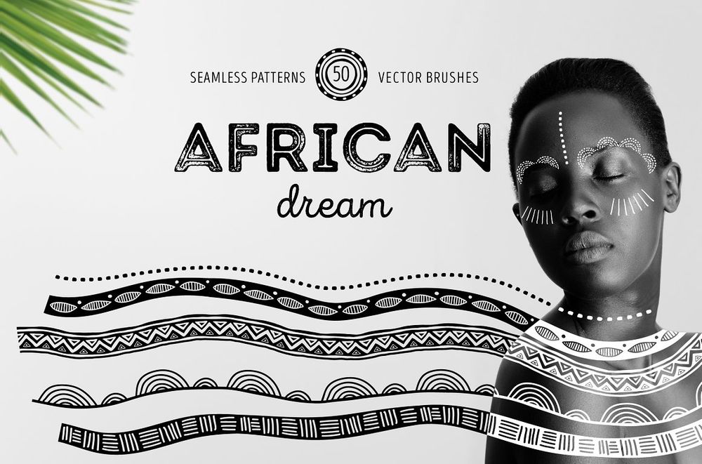 African patterns and brushes set