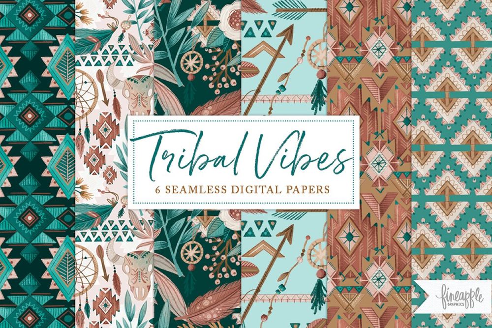 A boho tribal digital papers